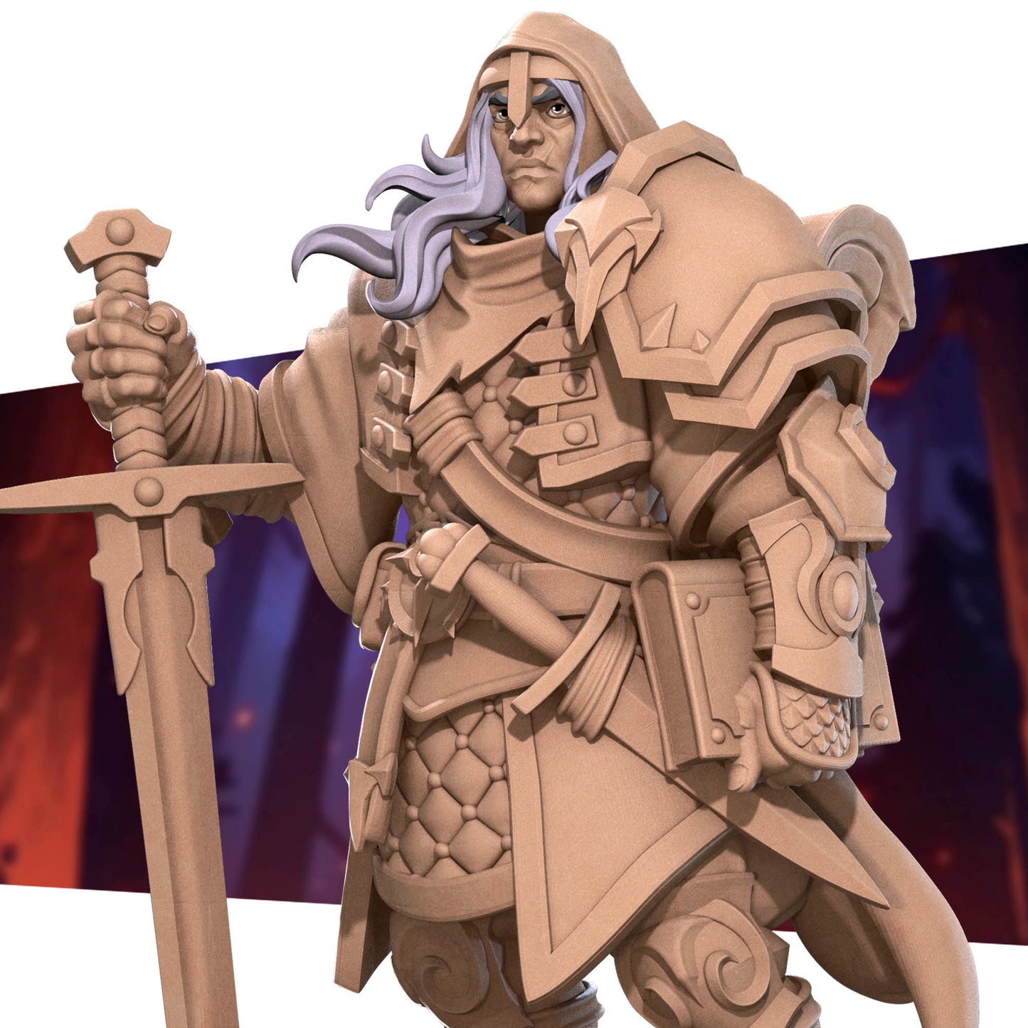 Bullet Heroes, Human Paladin | D&D Pathfinder TTRPG Miniature | Bite the Bullet