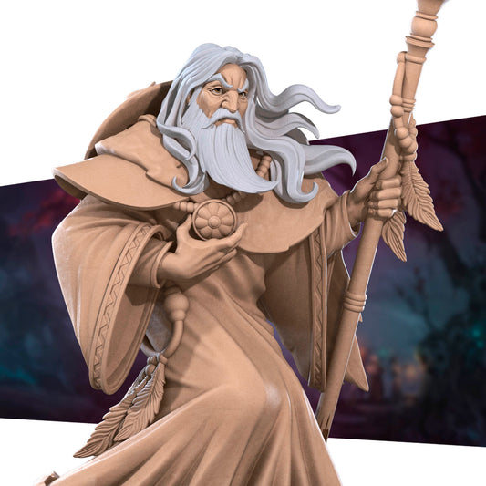Human Harper Wizard | D&D Pathfinder TTRPG Miniature | Bite the Bullet