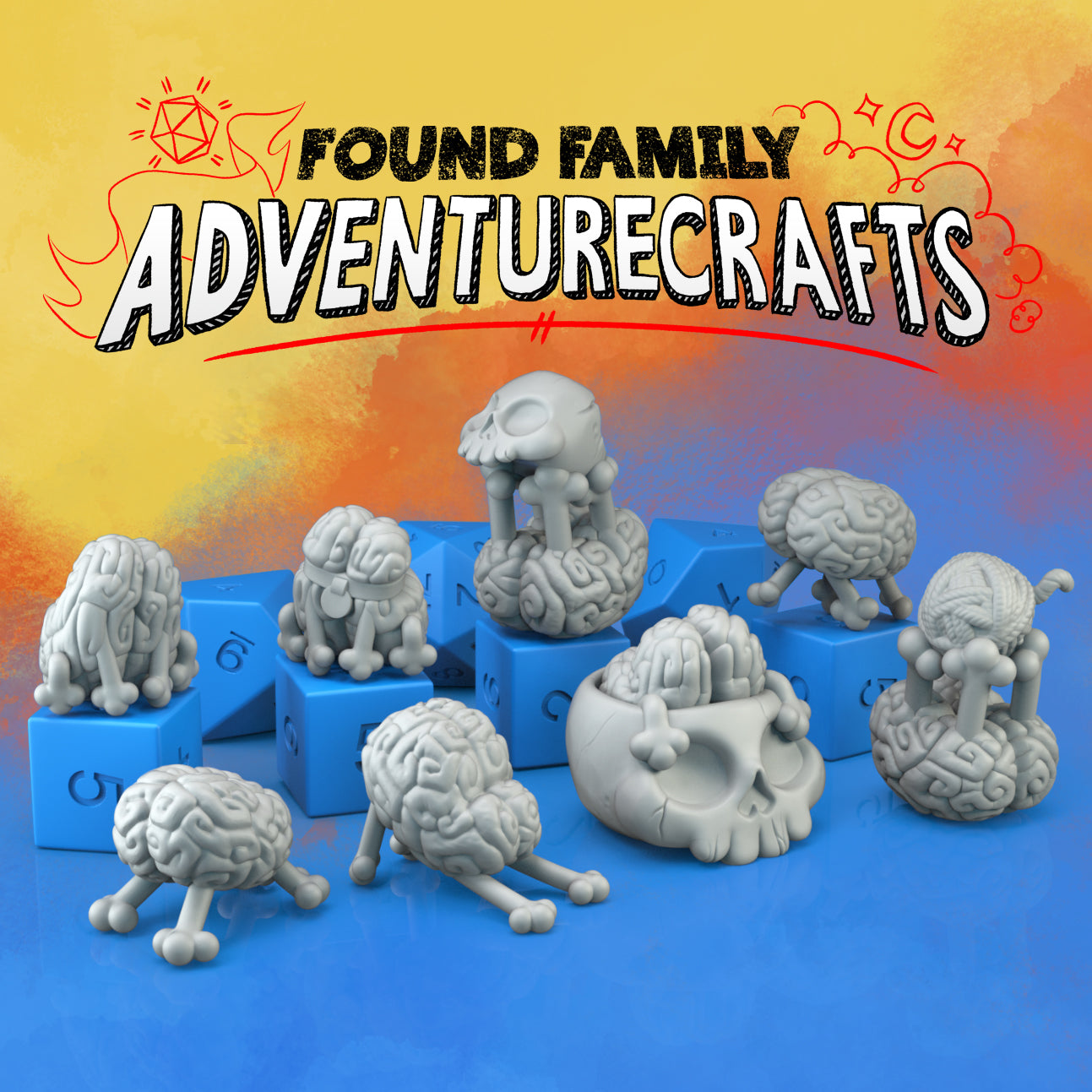 Cute Brain Puppies and Kittens | Gaming Miniature TTRPG D&D | Found Family Adventurecrafts
