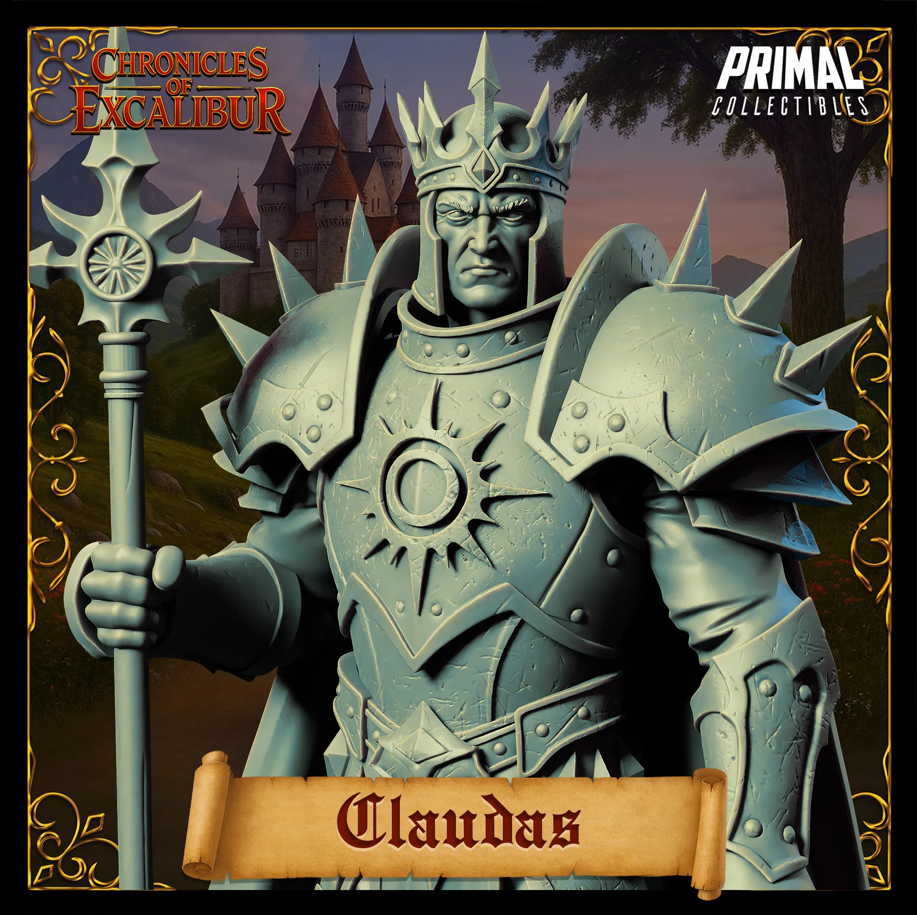 King Claudas | Chronicles of Excalibur | Tabletop D&D Miniature | Primal Collectibles