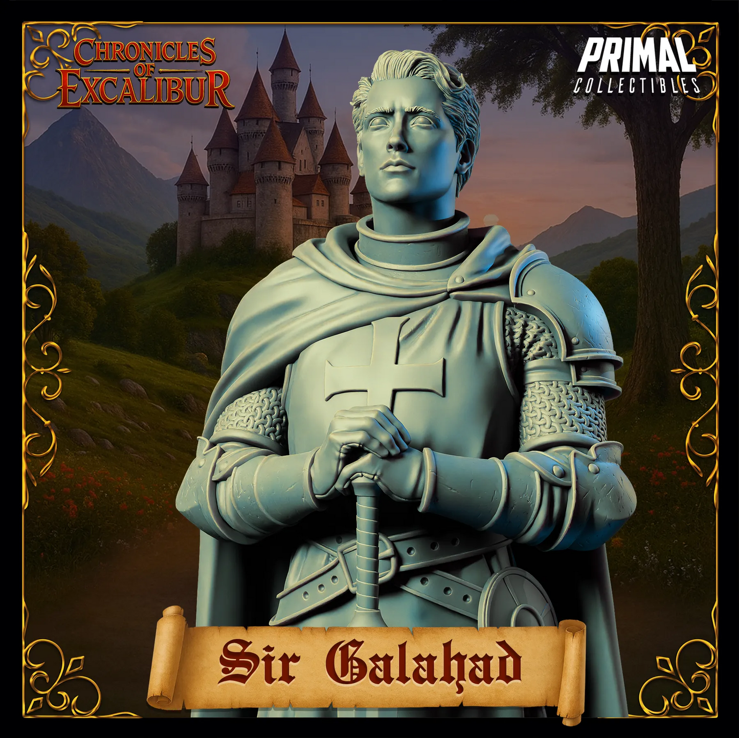 Knight Sir Galahad | Chronicles of Excalibur | Tabletop D&D Miniature | Primal Collectibles