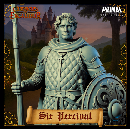 Knight Sir Percival | Chronicles of Excalibur | Tabletop D&D Miniature | Primal Collectibles
