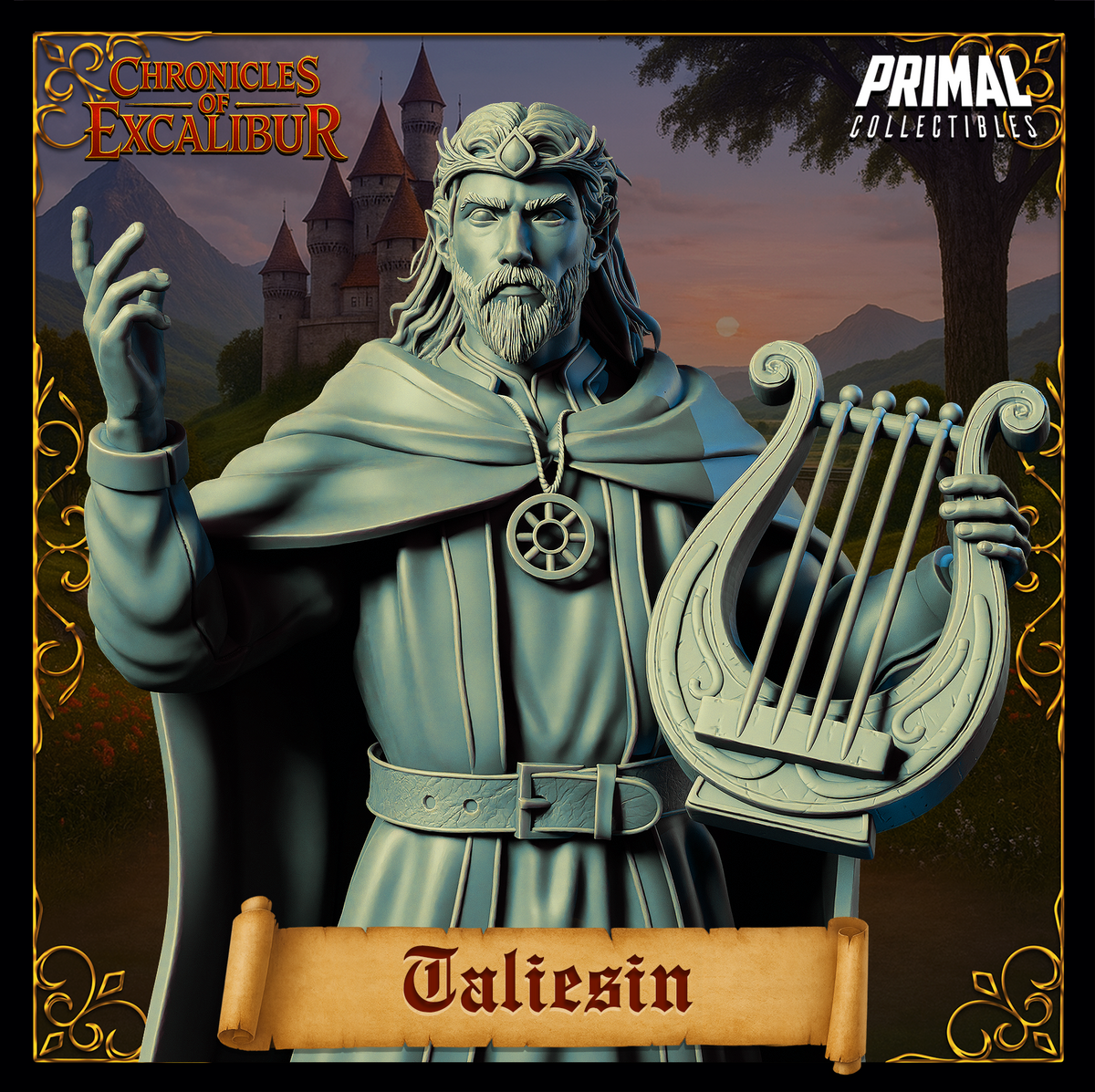 Bard Taliesin | Chronicles of Excalibur | Tabletop D&D Miniature | Primal Collectibles