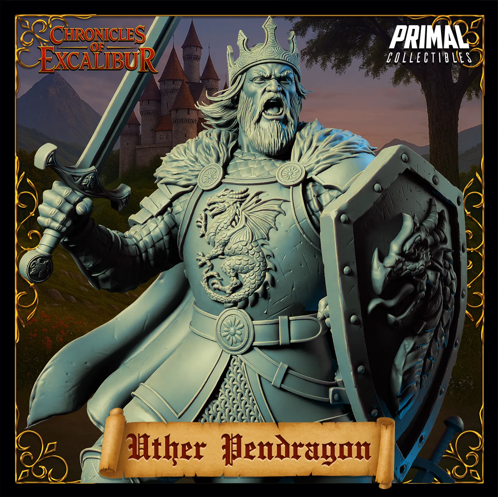 King Uther Pendragon | Chronicles of Excalibur | Tabletop D&D Miniature | Primal Collectibles