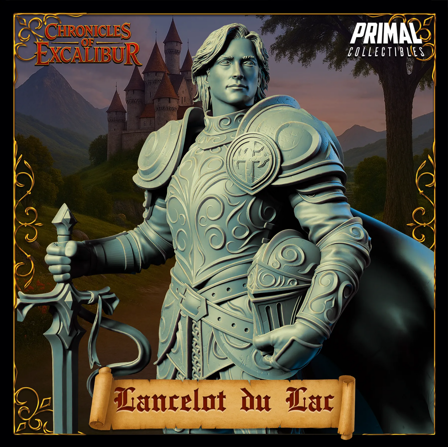 Knight Lancelot | Chronicles of Excalibur | Tabletop D&D Miniature | Primal Collectibles