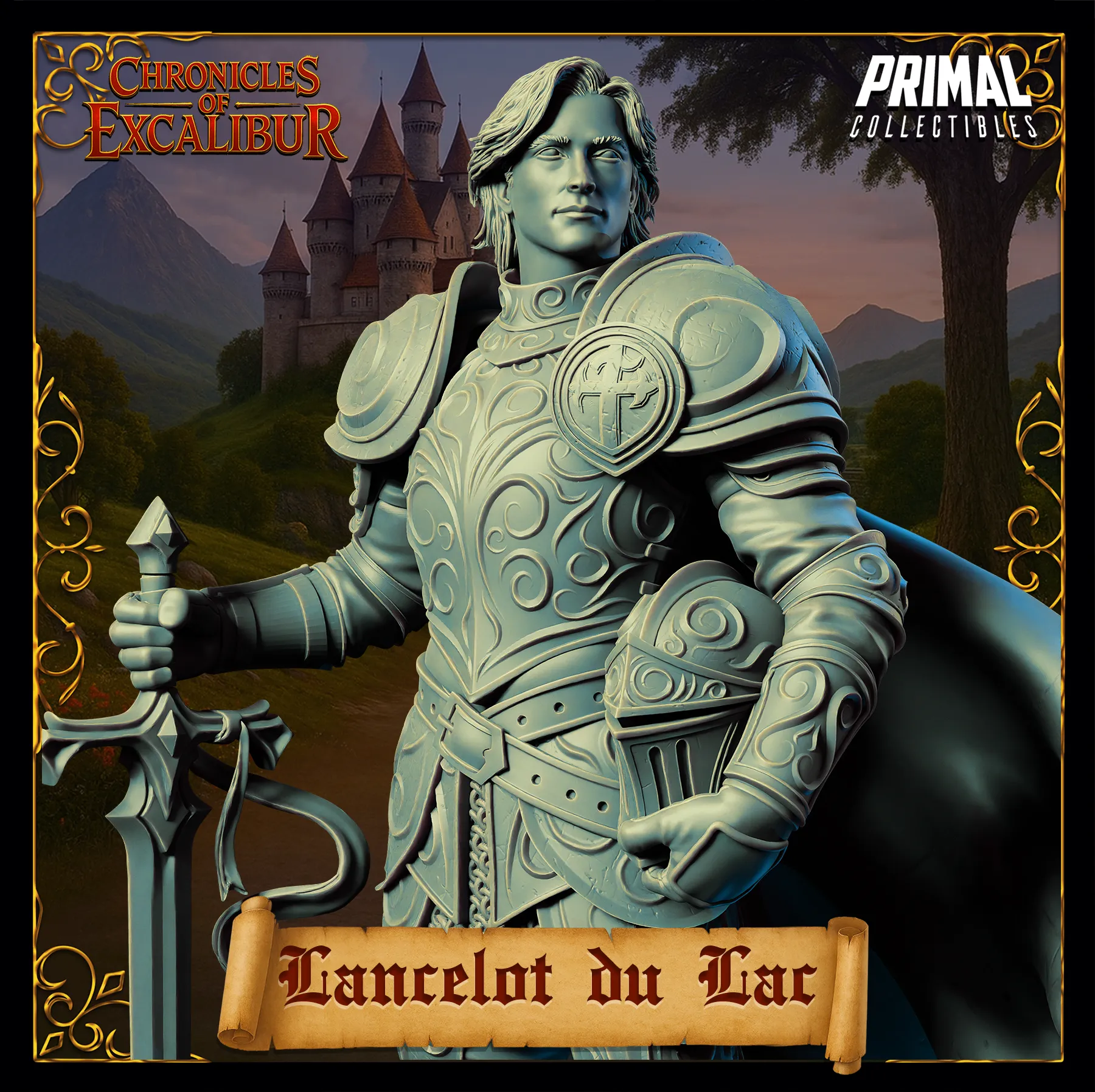 Knight Lancelot | Chronicles of Excalibur | Tabletop D&D Miniature | Primal Collectibles