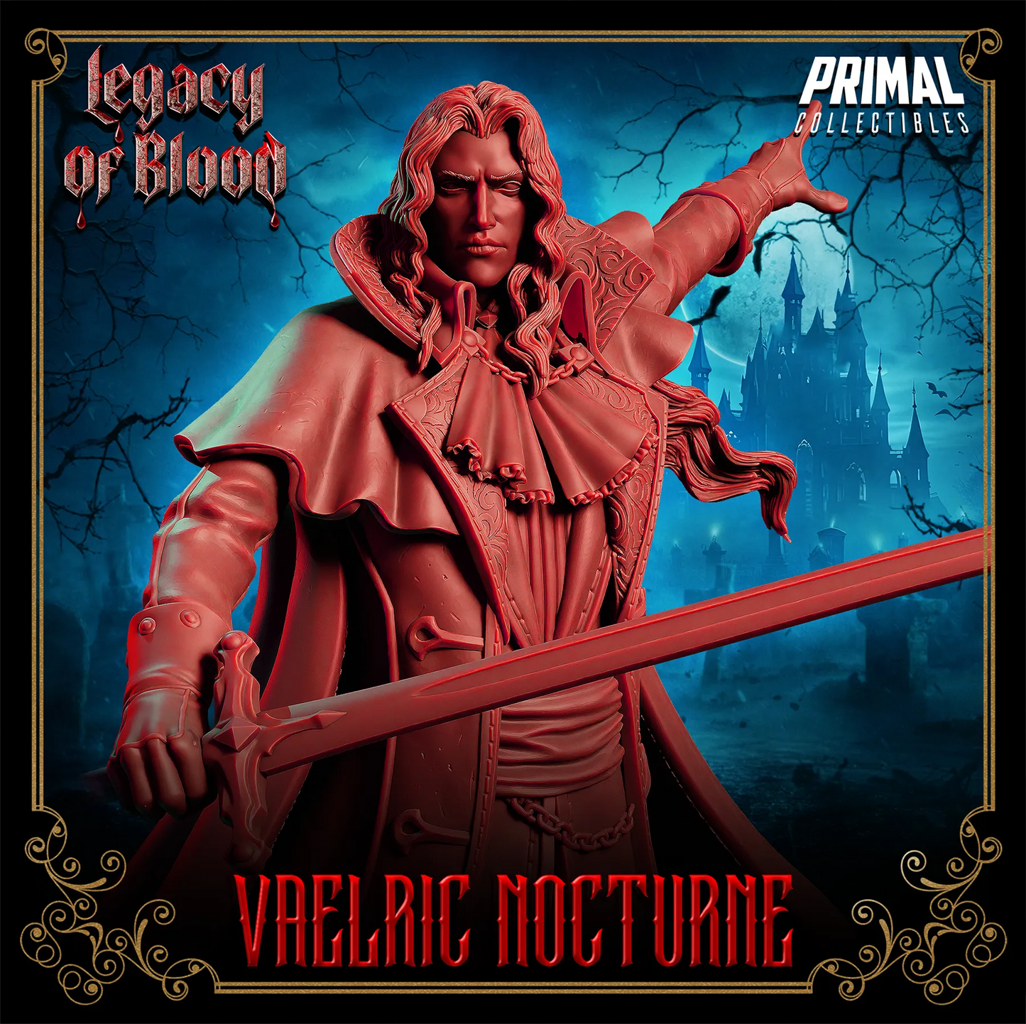 Dampyr Vaelric Nocturne | Legacy of Blood | Tabletop Scale | TTRPG D&D Miniature | Primal Collectibles