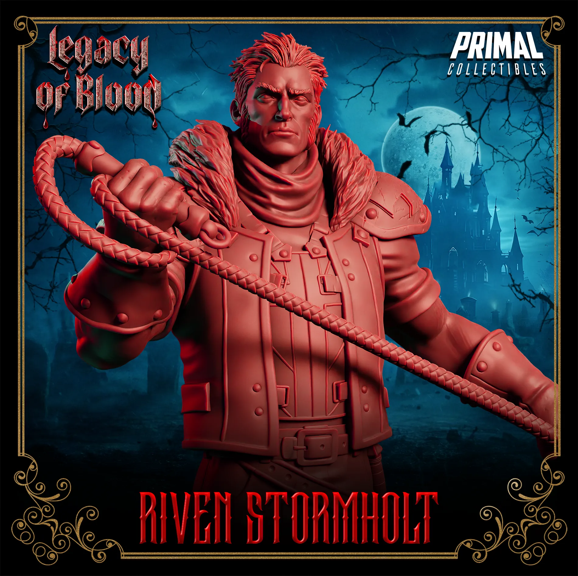Human Riven Stormholt | Legacy of Blood | Tabletop Scale | TTRPG D&D Miniature | Primal Collectibles