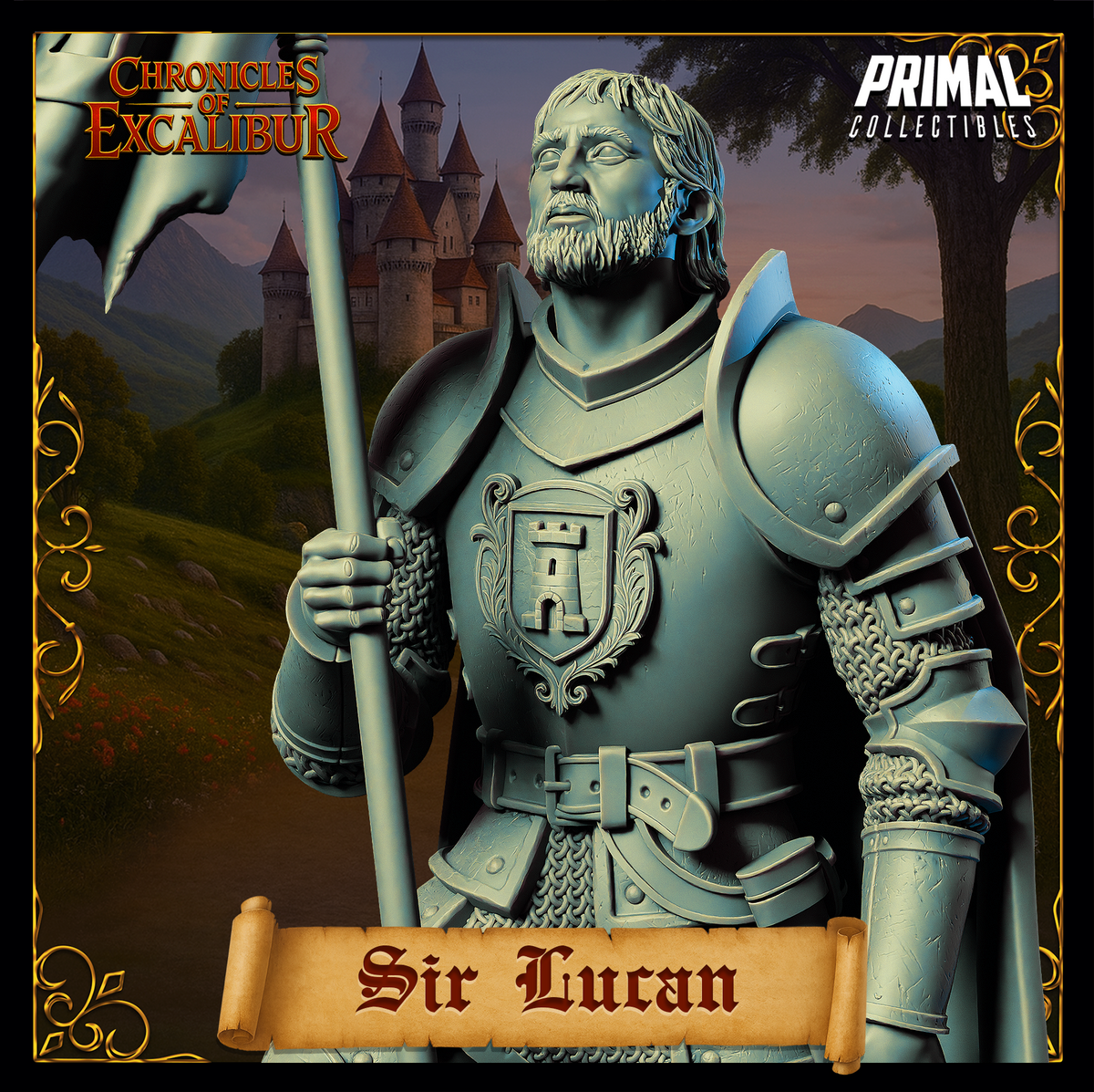 Knight Sir Lucan | Chronicles of Excalibur | Tabletop D&D Miniature | Primal Collectibles