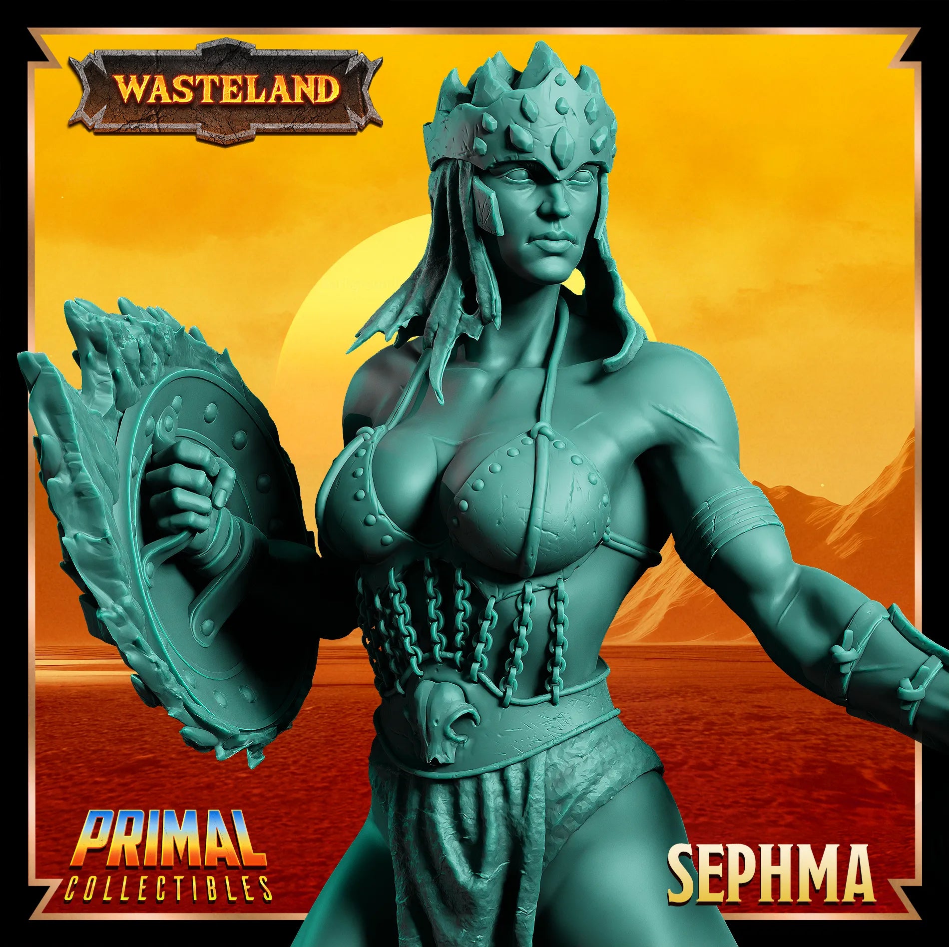 Gladiator Sephma | Wasteland | Tabletop Scale | TTRPG D&D Miniature | Primal Collectibles