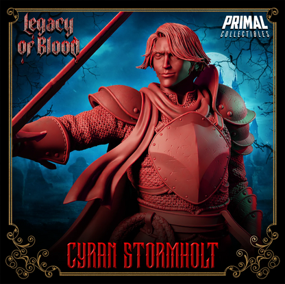 Human Cyran Stormholt, Knight Paladin | Legacy of Blood | Tabletop D&D Miniature | Primal Collectibles