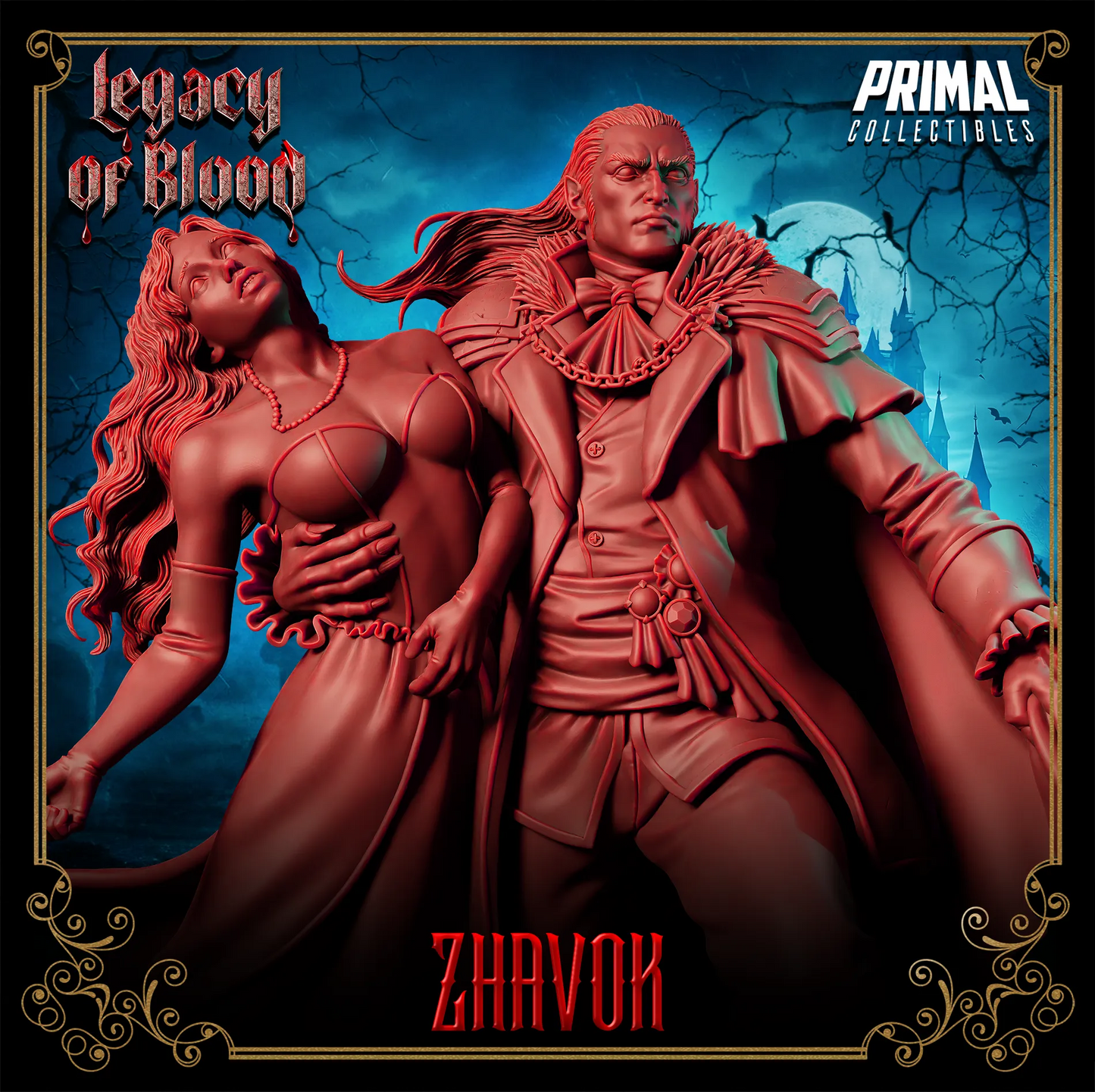 Darklord Zhavok and Victim, Strahd, CoS | Legacy of Blood | Tabletop D&D Miniature | Primal Collectibles