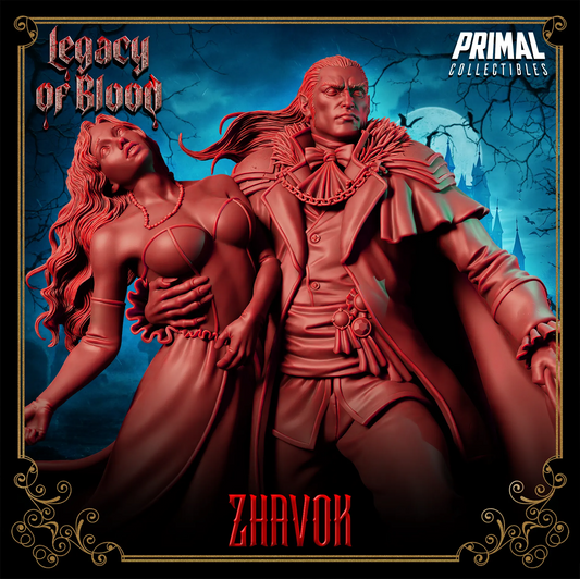 Darklord Zhavok and Victim, Strahd, CoS | Legacy of Blood | Tabletop D&D Miniature | Primal Collectibles