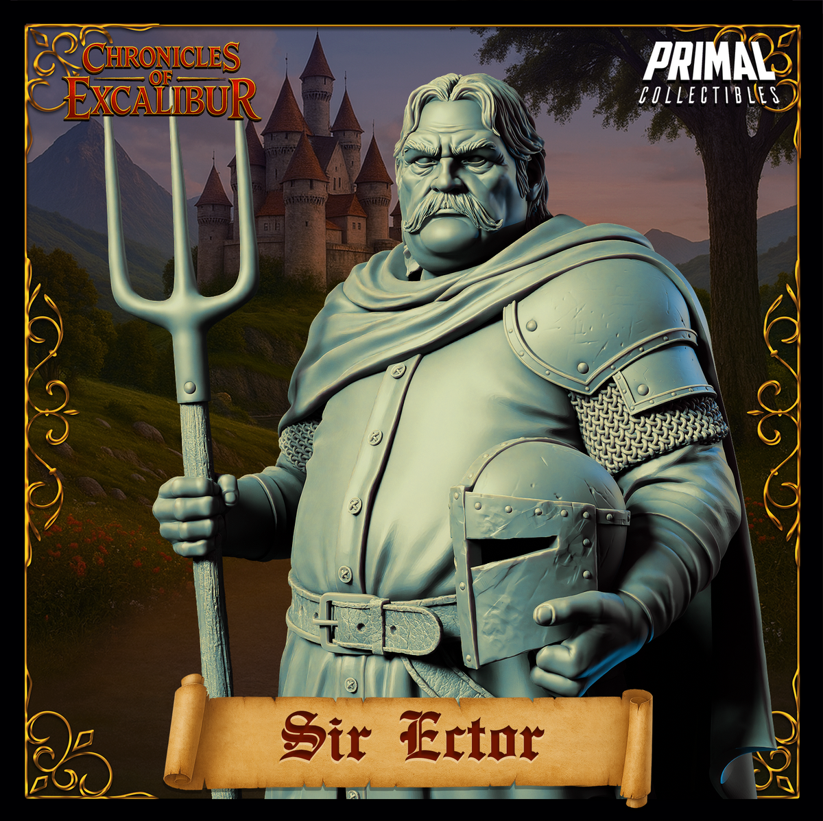 Caballero Sir Galahad | Crónicas de Excalibur | Miniatura D&D de Mesa | Primal Collectibles