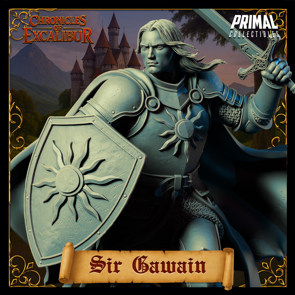 Knight Sir Gawain | Chronicles of Excalibur | Tabletop D&D Miniature | Primal Collectibles