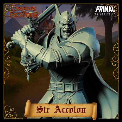 Evil Knight Sir Accolon | Chronicles of Excalibur | Tabletop D&D Miniature | Primal Collectibles