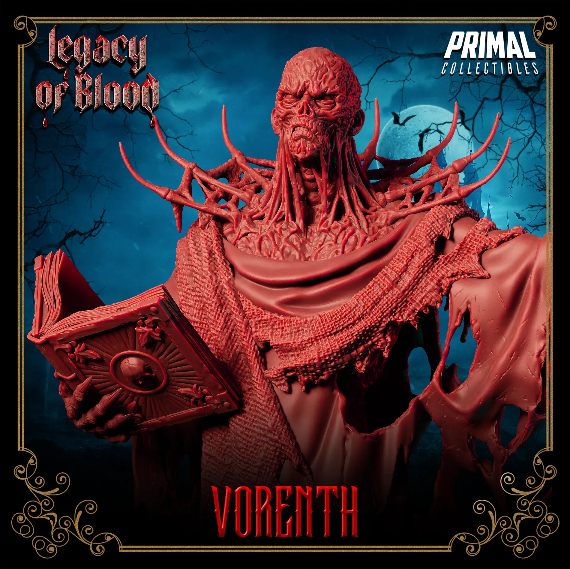 Necromancer Vorenth, Vampire Lich Wizard | Legacy of Blood | Tabletop D&D Miniature | Primal Collectibles