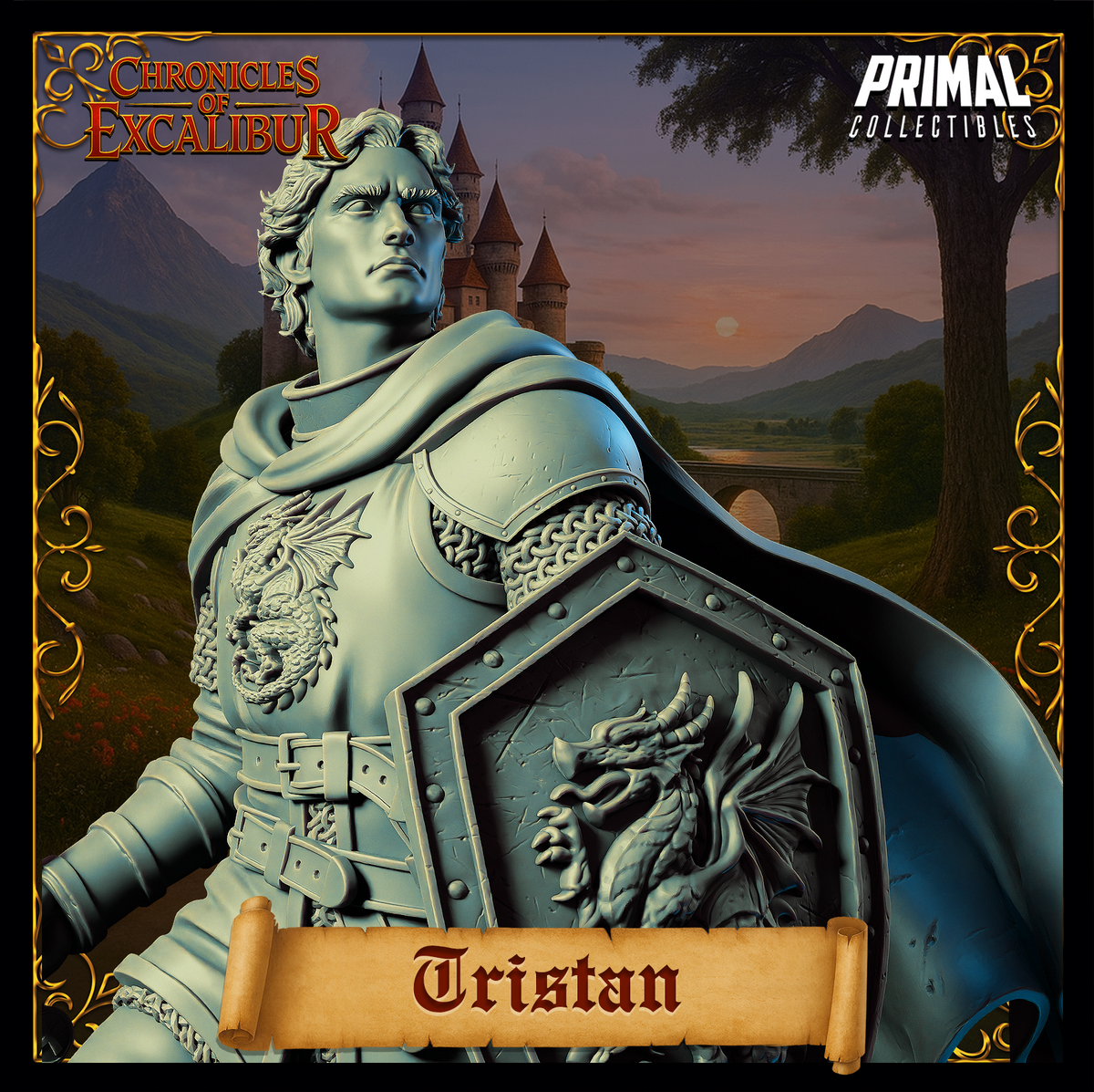 Knight Tristan | Chronicles of Excalibur | Tabletop D&D Miniature | Primal Collectibles