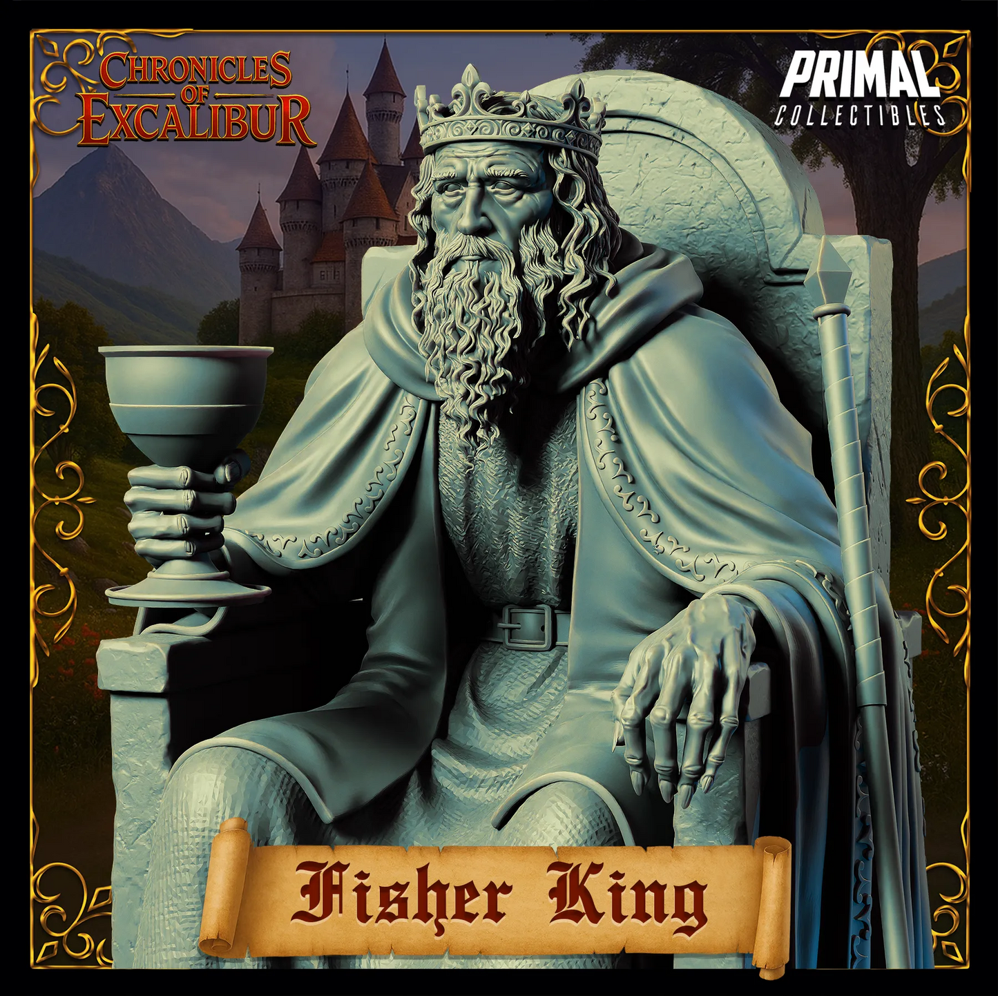 King Fisher King | Chronicles of Excalibur | Tabletop D&D Miniature | Primal Collectibles