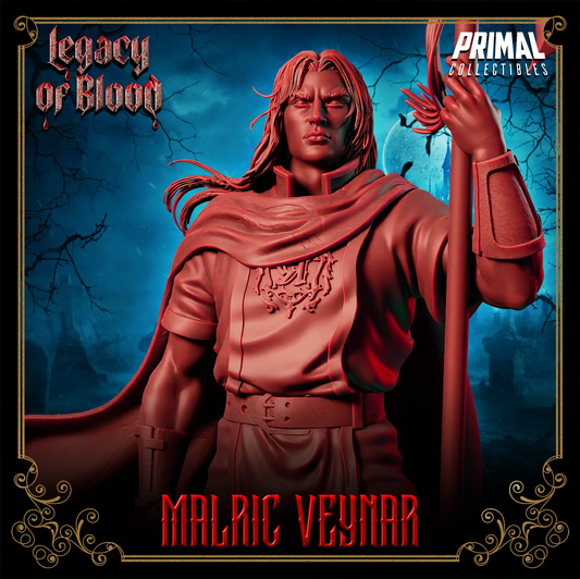Human Malric Veynar | Legacy of Blood | Tabletop D&D Miniature | Primal Collectibles