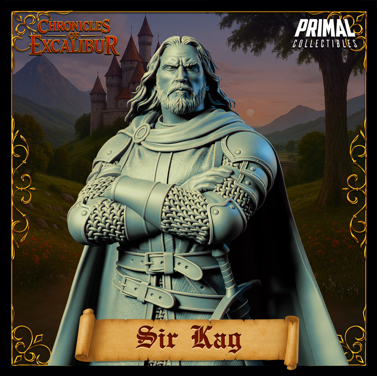 Knight Sir Kay | Chronicles of Excalibur | Tabletop D&D Miniature | Primal Collectibles