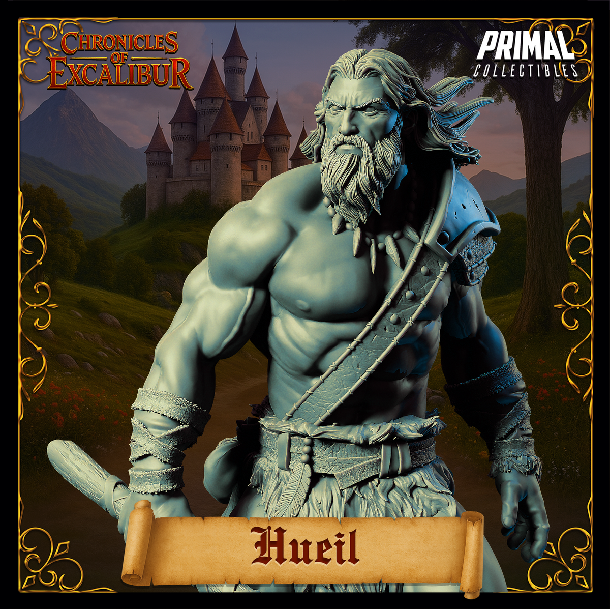 Warrior Hueil | Chronicles of Excalibur | Tabletop D&D Miniature | Primal Collectibles