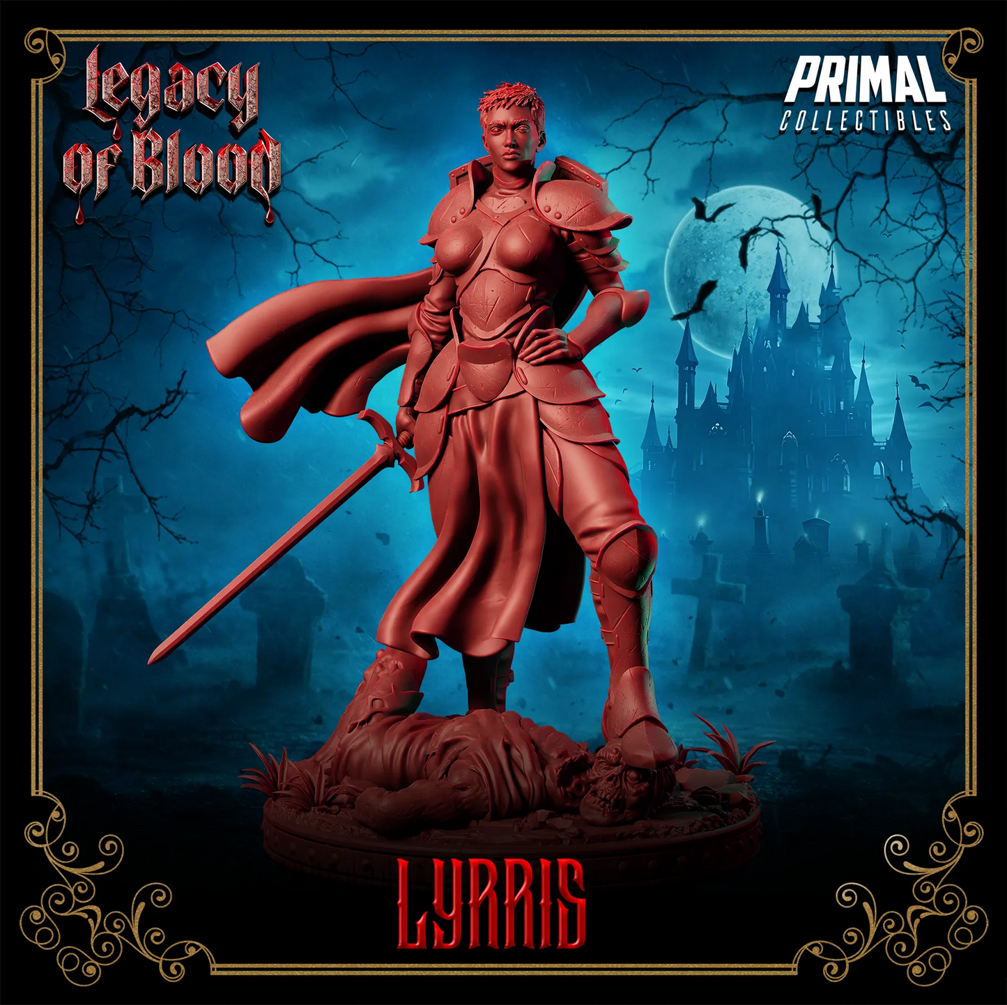 Paladin Lyrris | Legacy of Blood | Tabletop D&D Miniature | Primal Collectibles