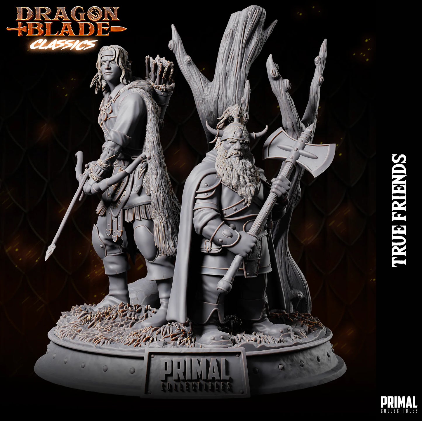 Dragonblade Classics True Friends | Diorama | TTRPG D&D Miniature | Primal Collectibles