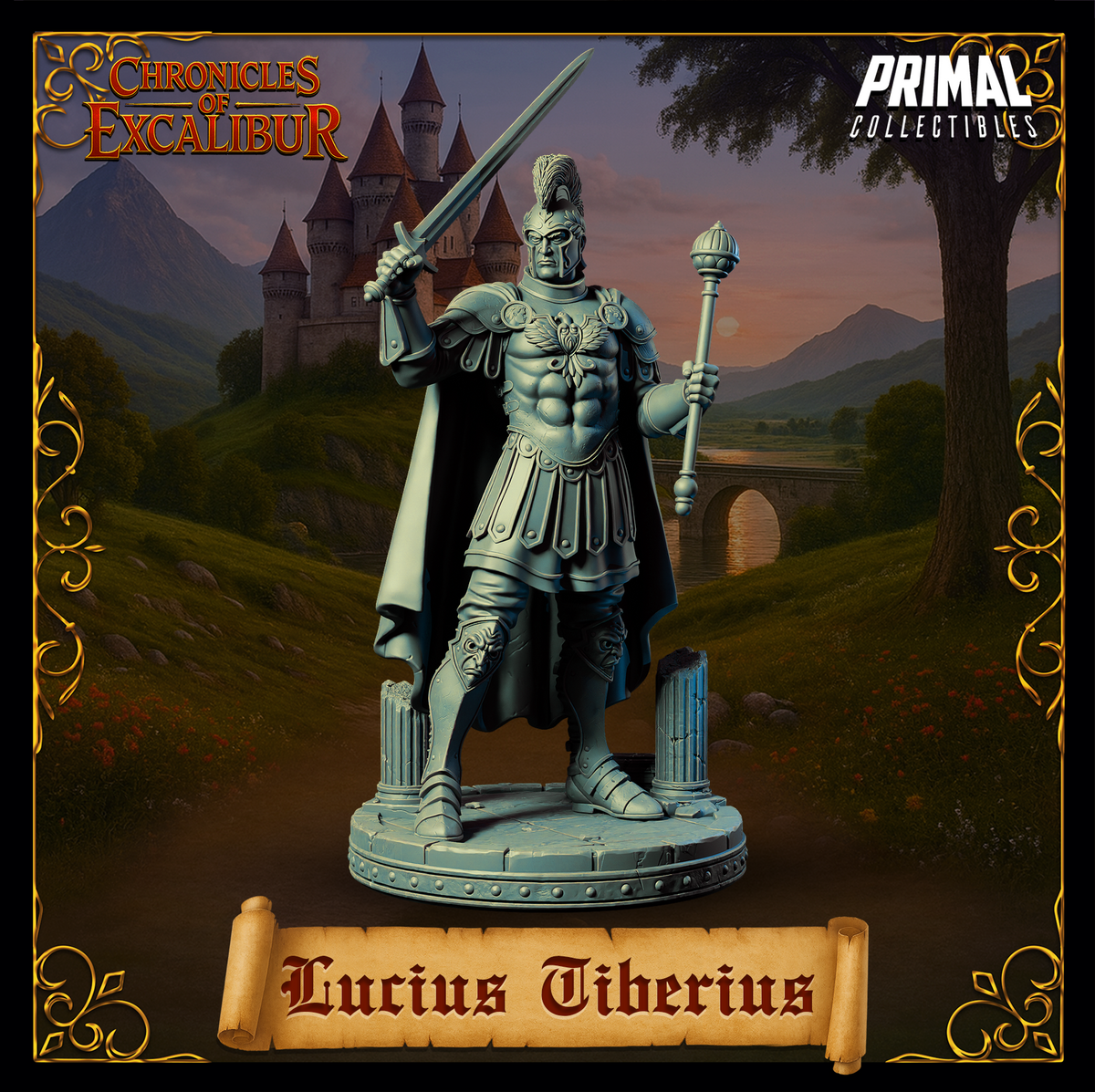 King Lucius Tiberius | Chronicles of Excalibur | Tabletop D&D Miniature | Primal Collectibles