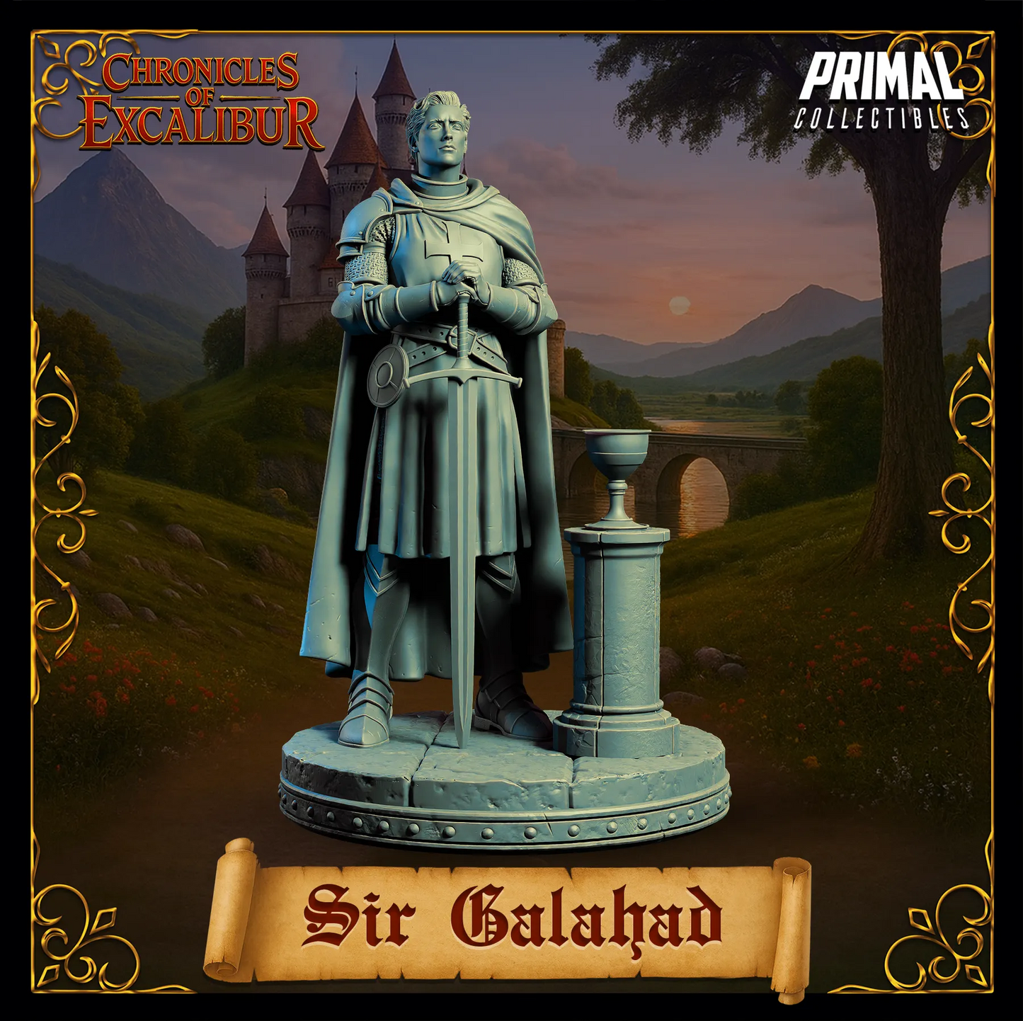 Knight Sir Galahad | Chronicles of Excalibur | Tabletop D&D Miniature | Primal Collectibles