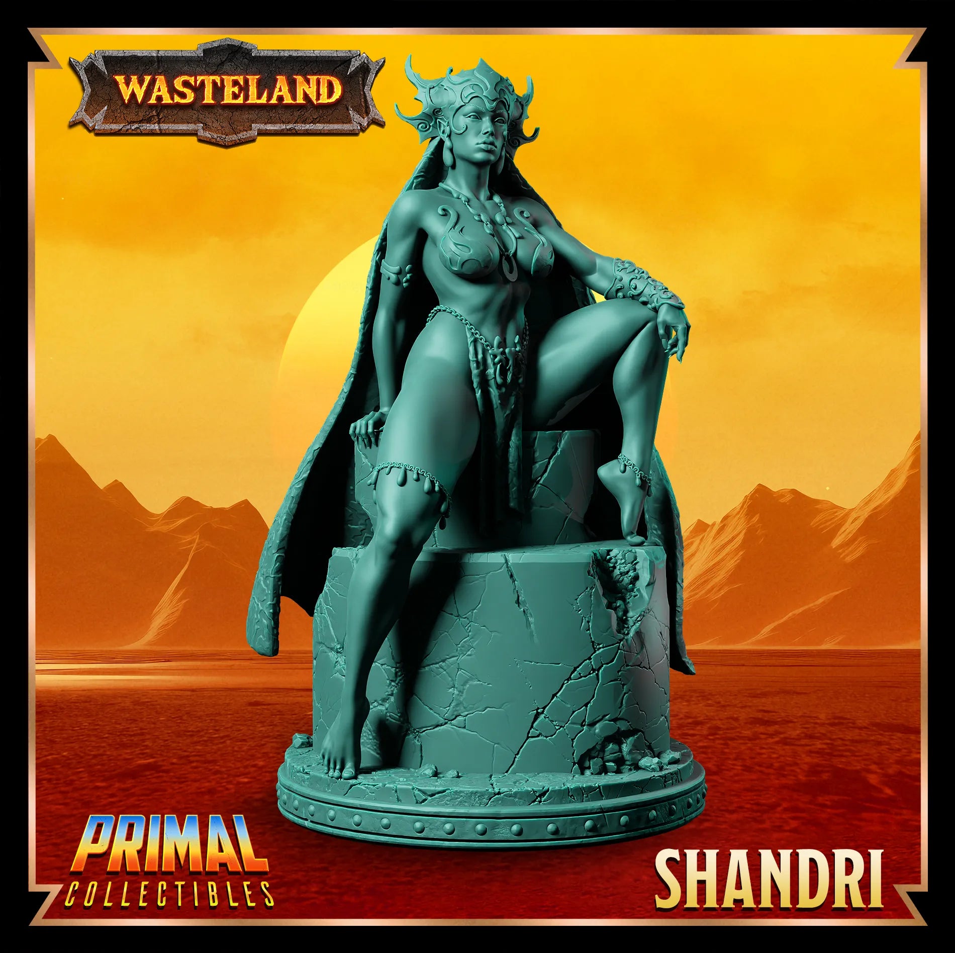 Sorcerer Queen Shandri | Wasteland | Tabletop Scale | TTRPG D&D Miniature | Primal Collectibles