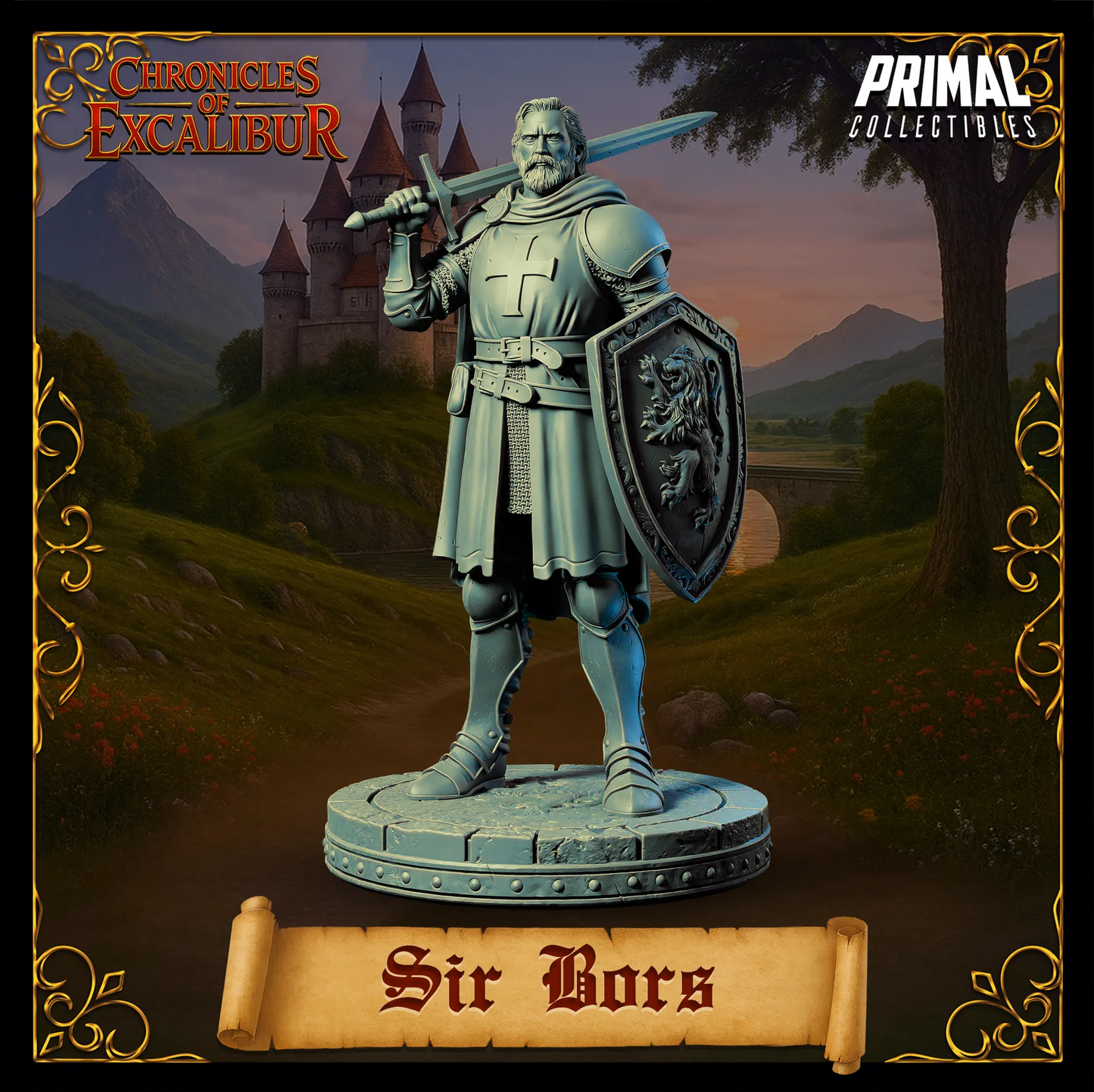 Knight Sir Bors | Chronicles of Excalibur | Tabletop D&D Miniature | Primal Collectibles