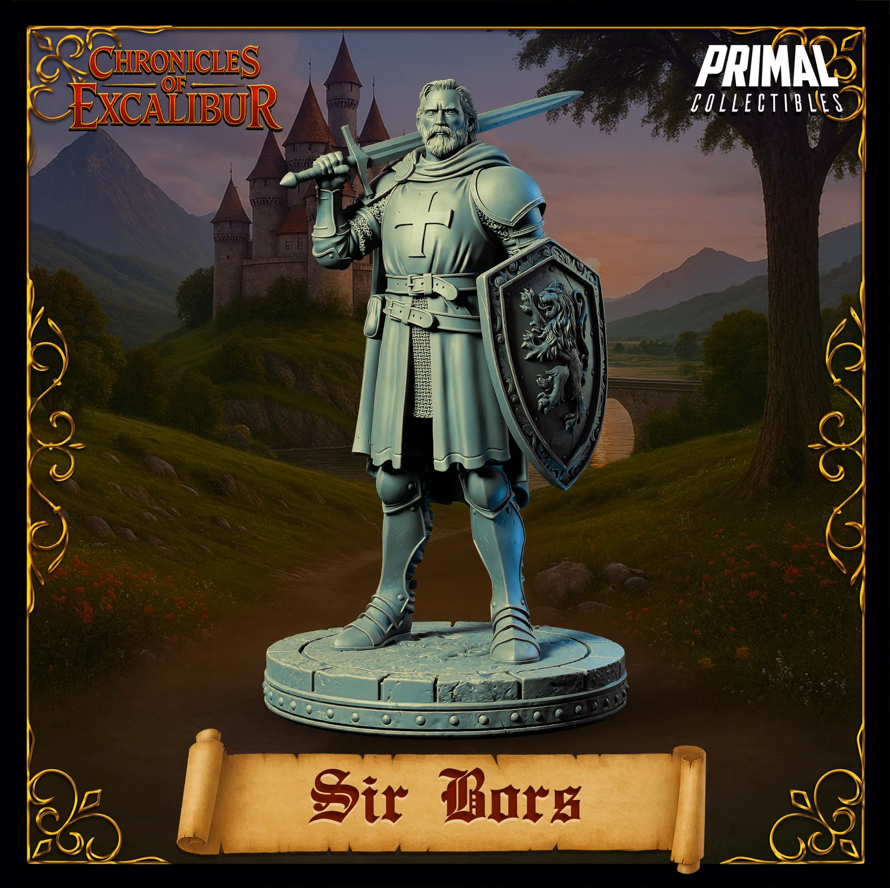 Knight Sir Bors | Chronicles of Excalibur | Tabletop D&D Miniature | Primal Collectibles