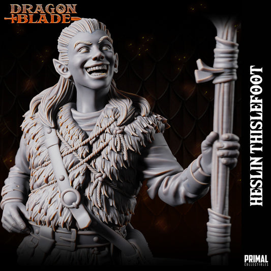 Heslin Thistlefoot | DnD Character Miniature | PRIMAL Collectibles - Tattles Told 3D