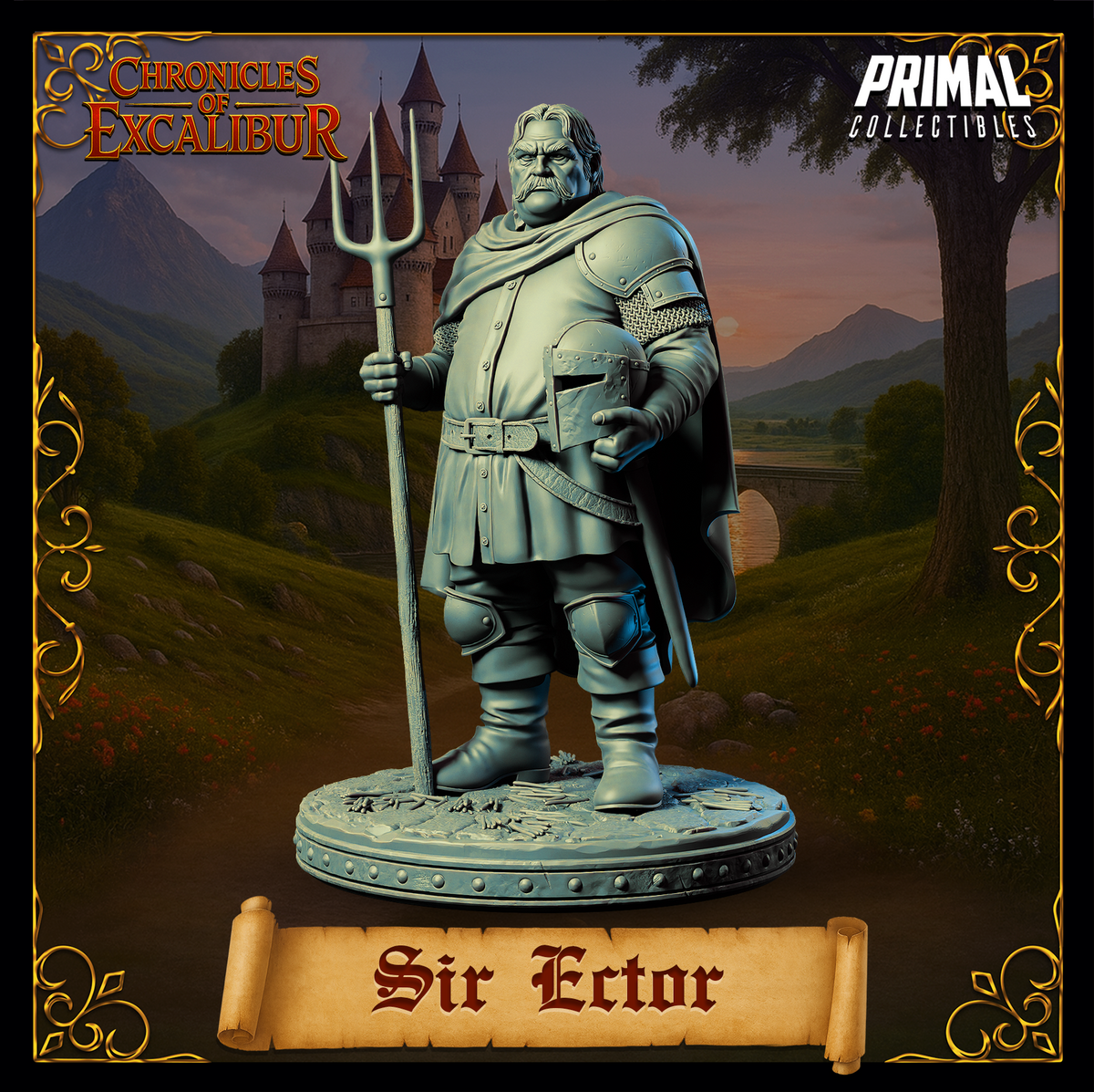 Caballero Sir Galahad | Crónicas de Excalibur | Miniatura D&D de Mesa | Primal Collectibles