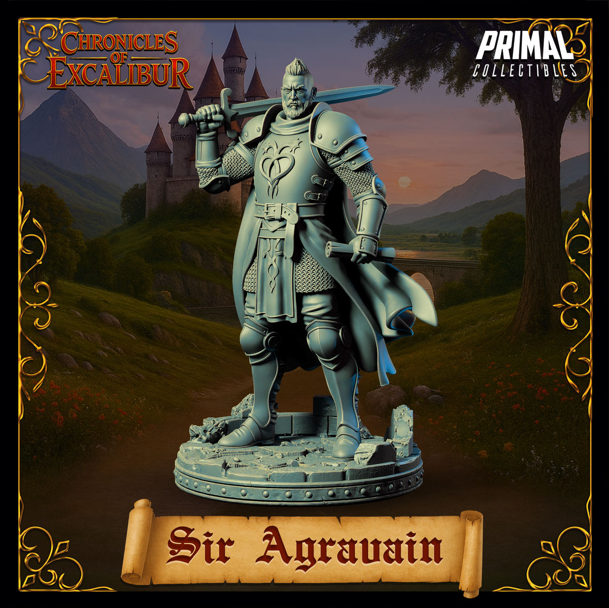 Knight Sir Agravain | Chronicles of Excalibur | Tabletop D&D Miniature | Primal Collectibles