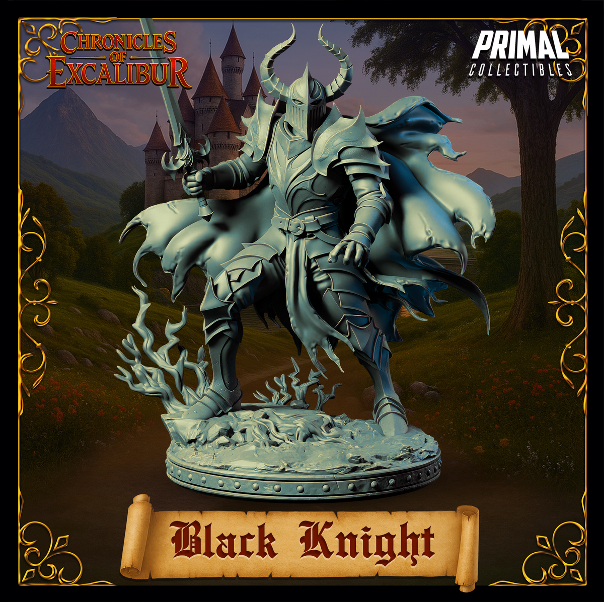 Knight Black Knight | Chronicles of Excalibur | Tabletop D&D Miniature | Primal Collectibles