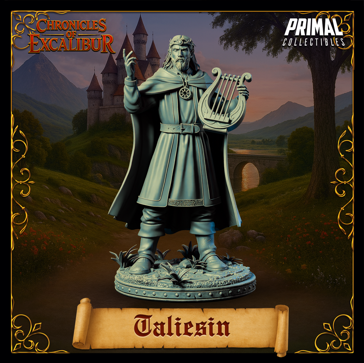 Bard Taliesin | Chronicles of Excalibur | Tabletop D&D Miniature | Primal Collectibles