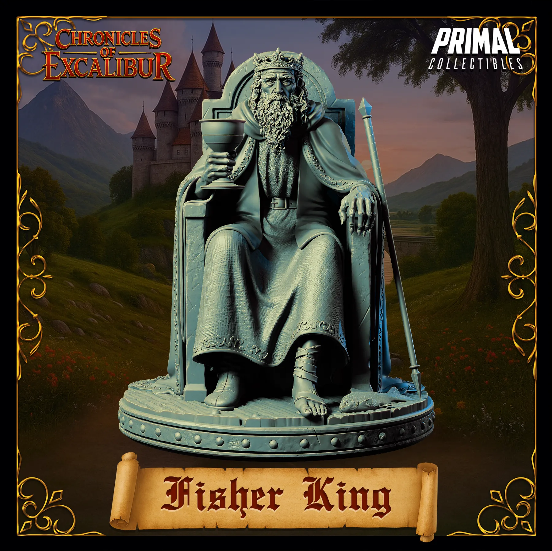 King Fisher King | Chronicles of Excalibur | Tabletop D&D Miniature | Primal Collectibles