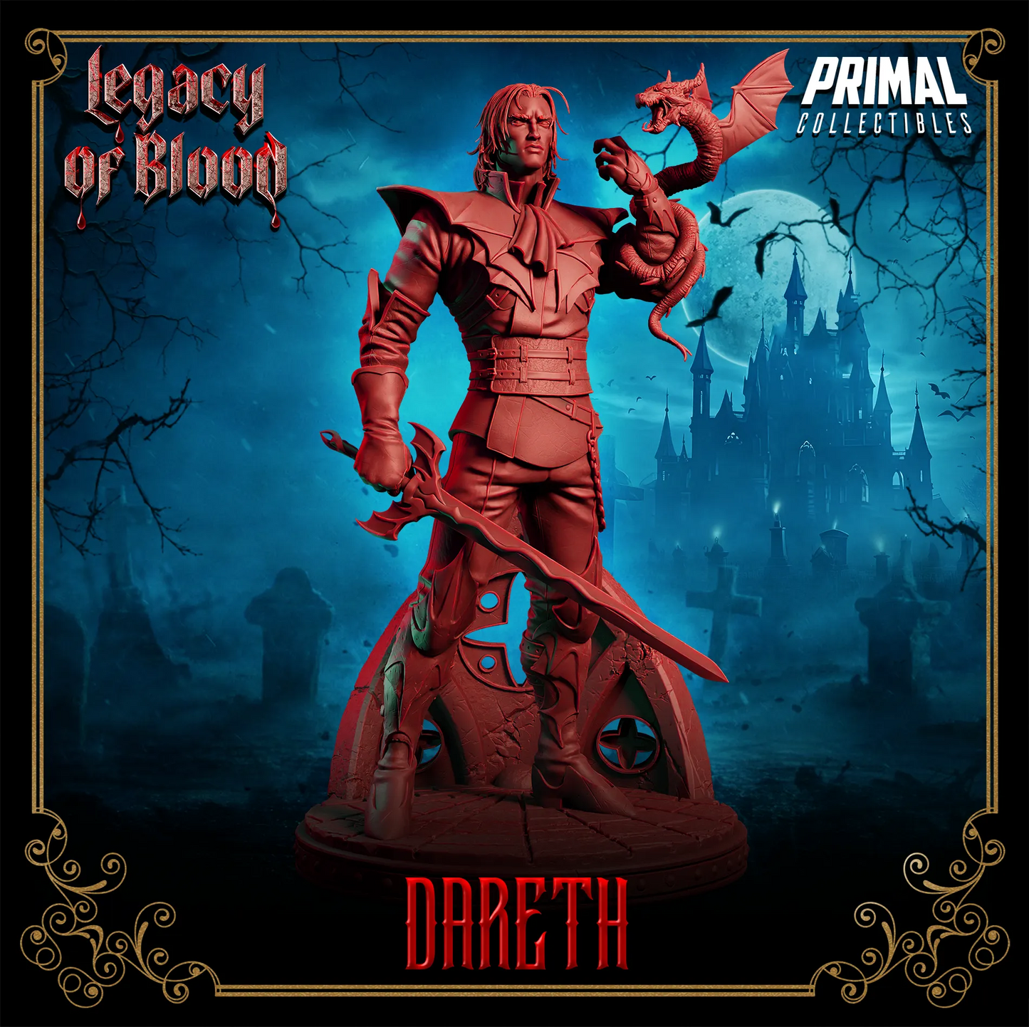 Human Dareth | Legacy of Blood | Tabletop D&D Miniature | Primal Collectibles