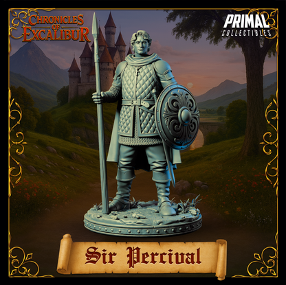 Knight Sir Percival | Chronicles of Excalibur | Tabletop D&D Miniature | Primal Collectibles