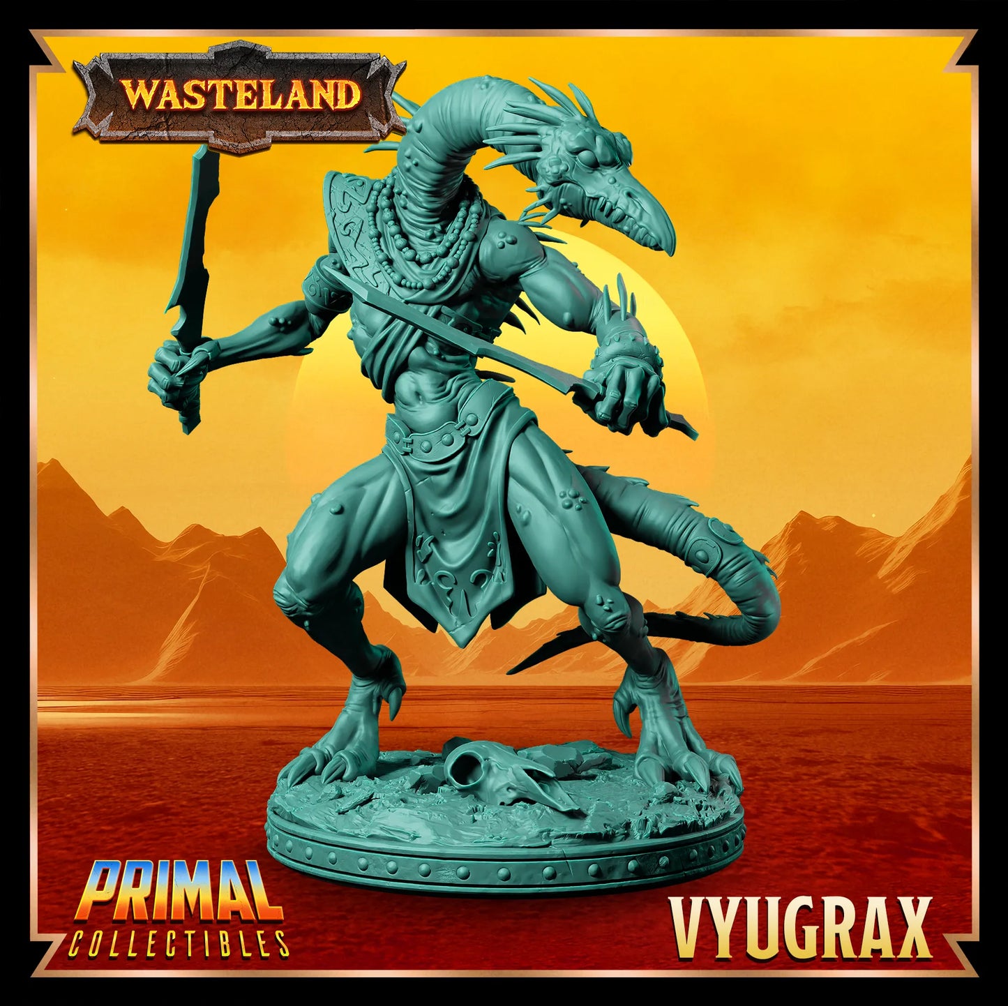 Draconian Vyugrax | Wasteland | Tabletop Scale | TTRPG D&D Miniature | Primal Collectibles