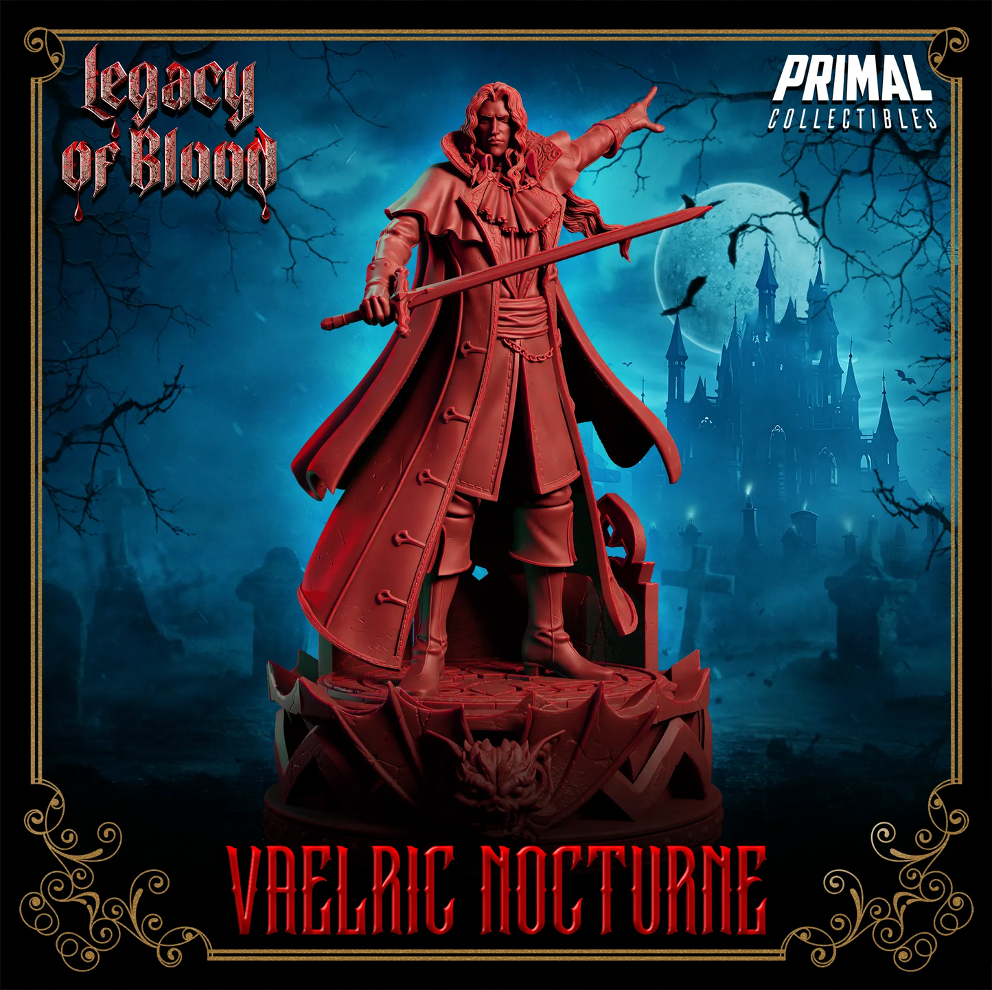 Dampyr Vaelric Nocturne | Legacy of Blood | Tabletop Scale | TTRPG D&D Miniature | Primal Collectibles