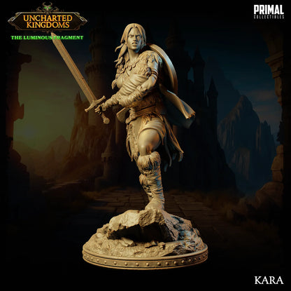 Barbarian Female Kara | Uncharted Kingdoms | Tabletop D&D Miniature | Primal Collectibles