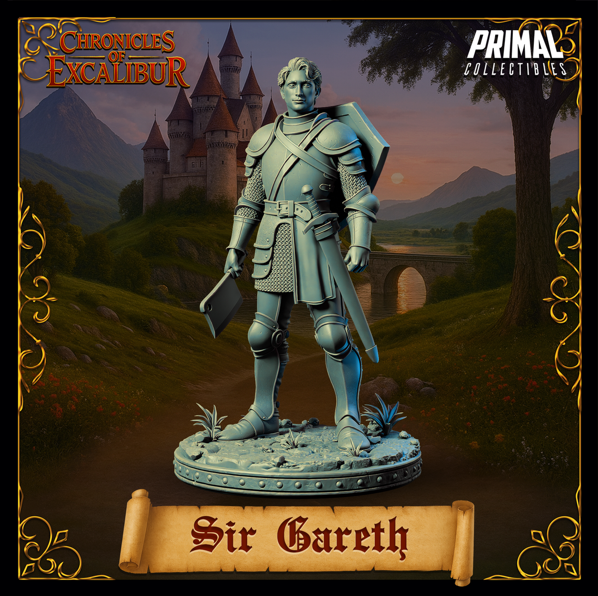 Caballero Sir Galahad | Crónicas de Excalibur | Miniatura D&D de Mesa | Primal Collectibles
