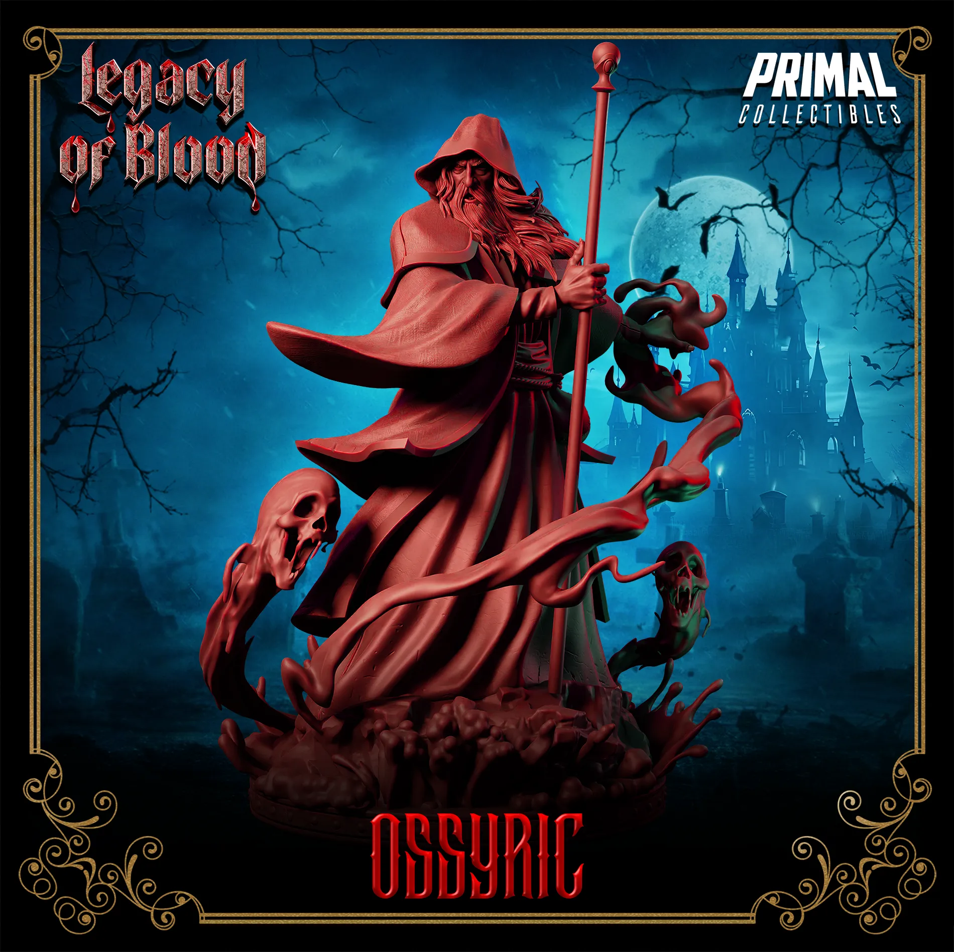 Lord Ossyric, Necromancer Wizard | Legacy of Blood | Tabletop D&D Miniature | Primal Collectibles