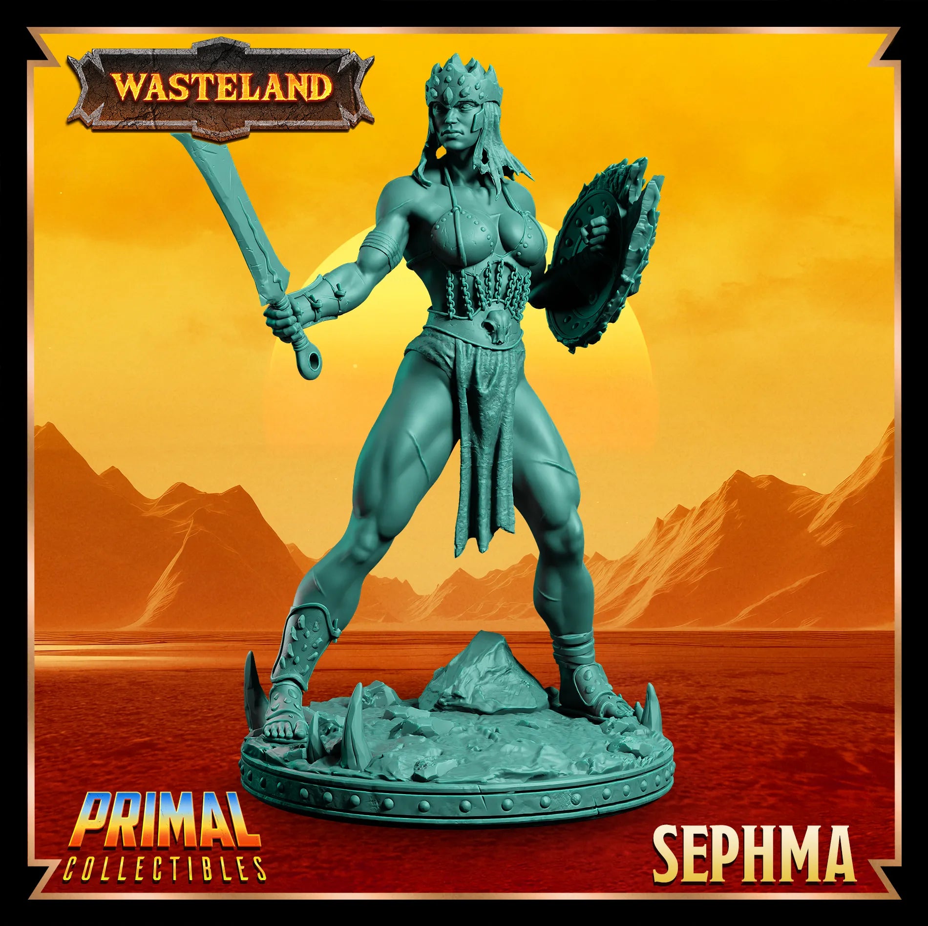 Gladiator Sephma | Wasteland | Tabletop Scale | TTRPG D&D Miniature | Primal Collectibles