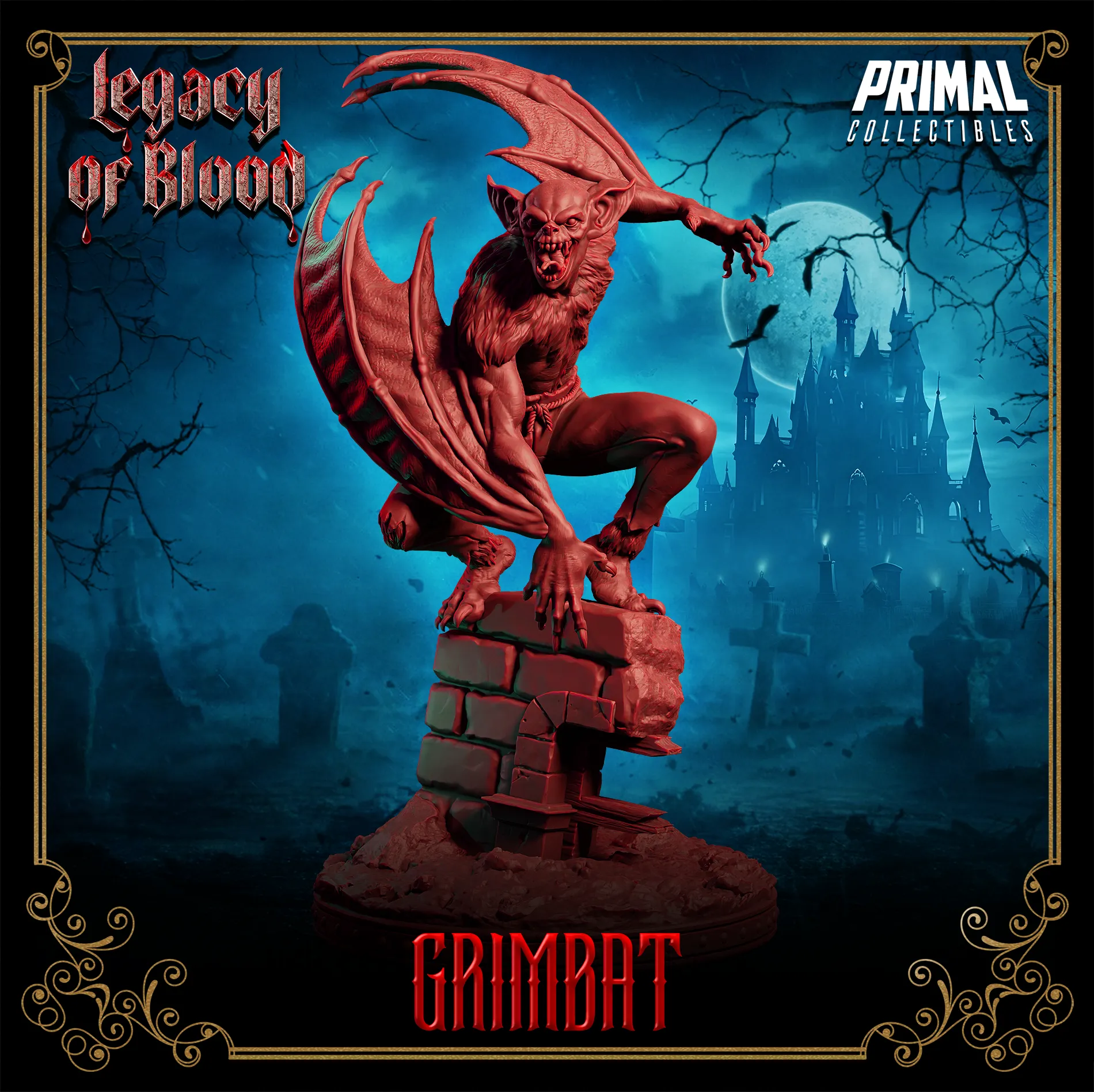 Werebat Grimbat | Legacy of Blood | Tabletop Scale | TTRPG D&D Miniature | Primal Collectibles