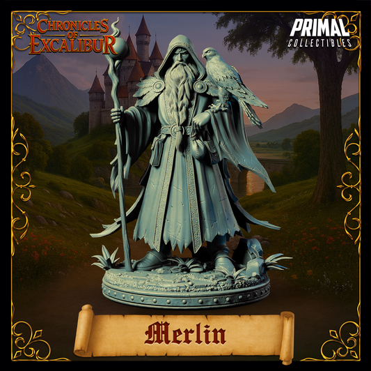 Wizard Merlin | Chronicles of Excalibur | Tabletop D&D Miniature | Primal Collectibles