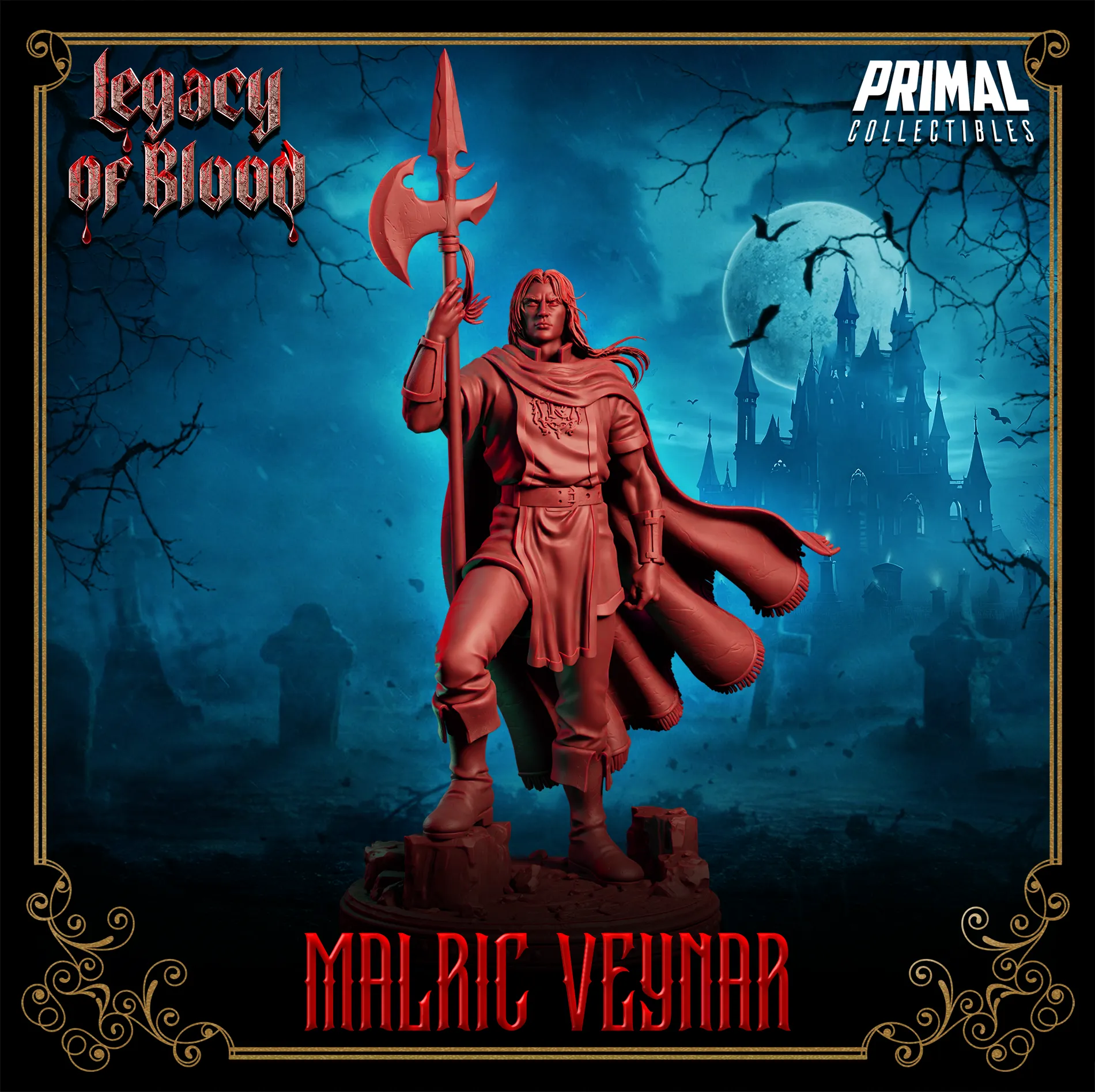 Human Malric Veynar | Legacy of Blood | Tabletop D&D Miniature | Primal Collectibles